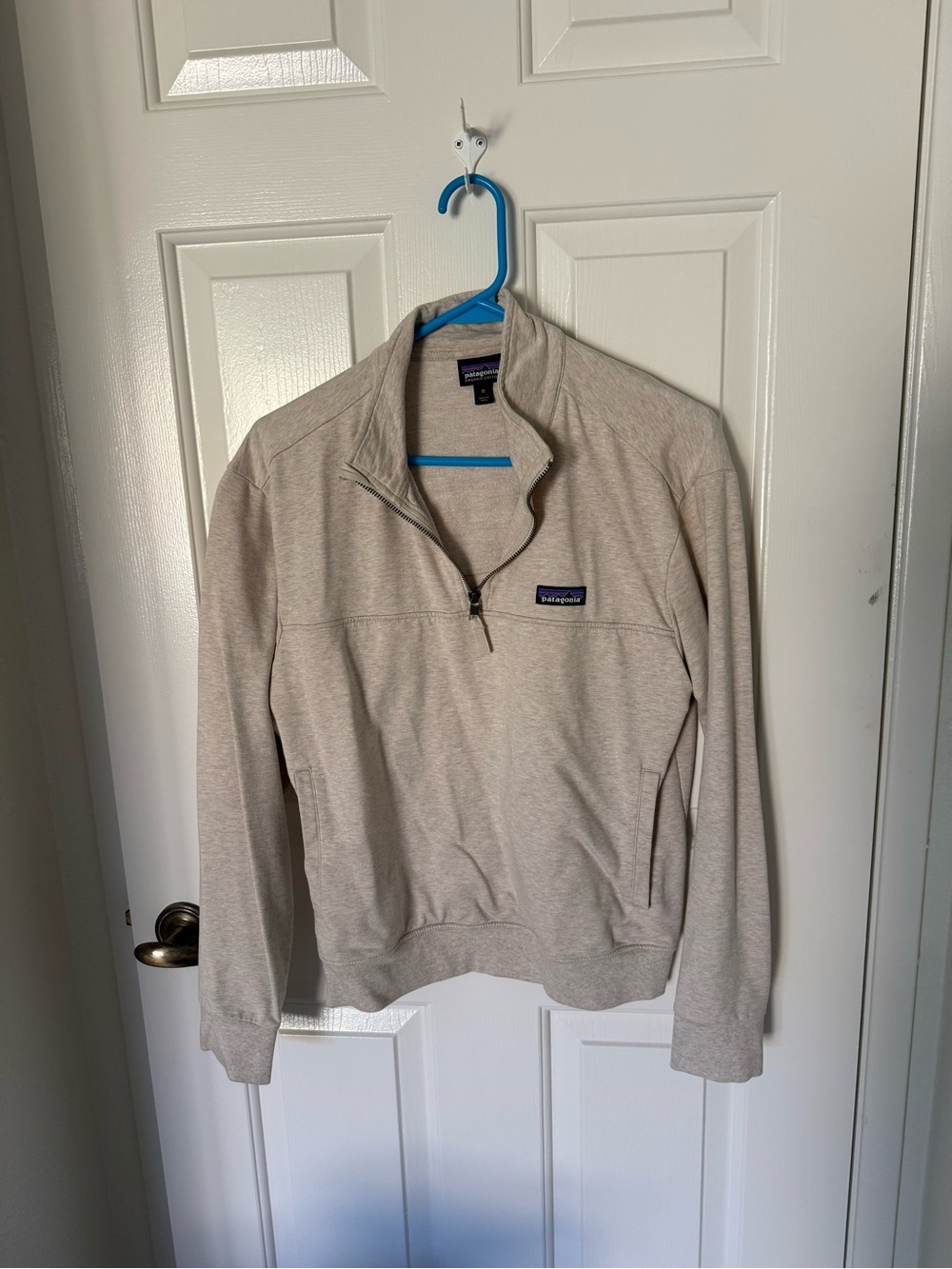 Patagonia Women's Quarter-Zip Pullover Sweater in Light Beige